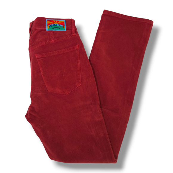 NWT Daily Blue Manya Organic Cotton Velveteen Denim Jeans Sz. 26 Swing [Ruby] - Picture 2 of 12